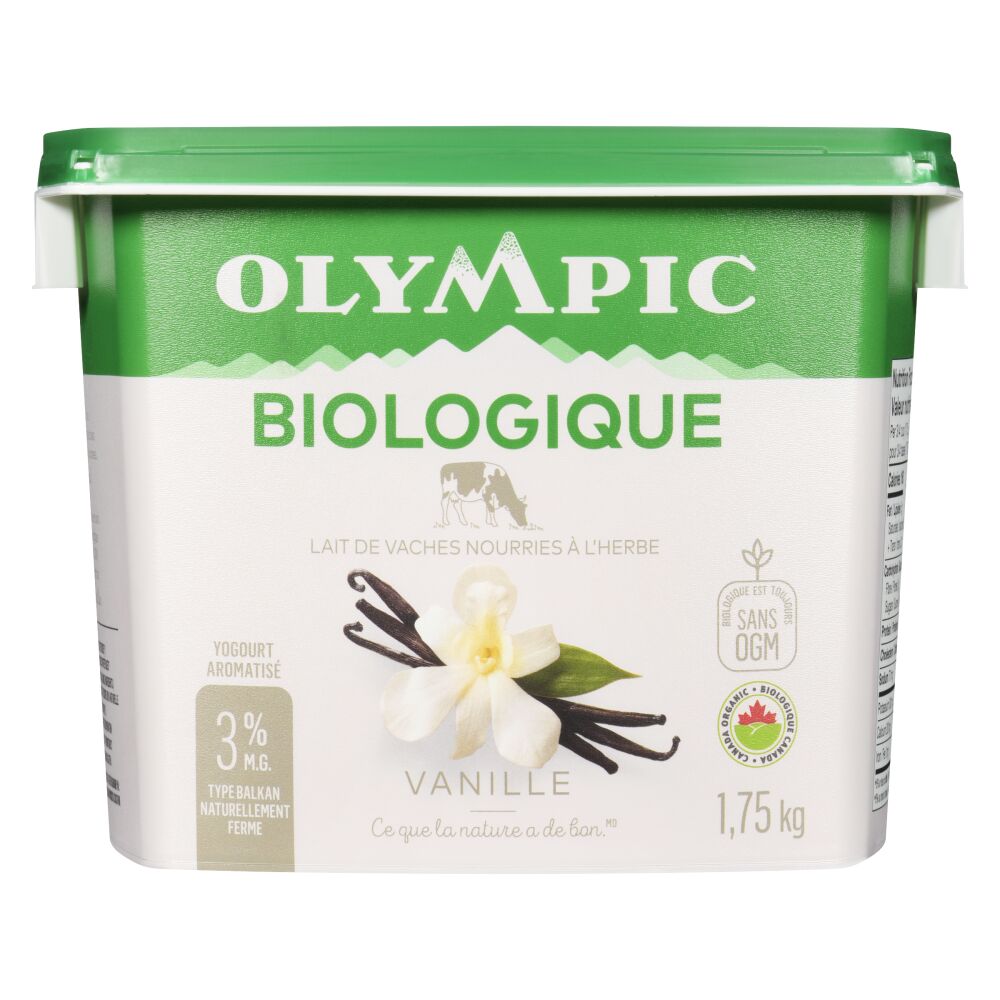 Olympic Yogourt biologique de type balkan vanille 3% M.G. 1.75kg