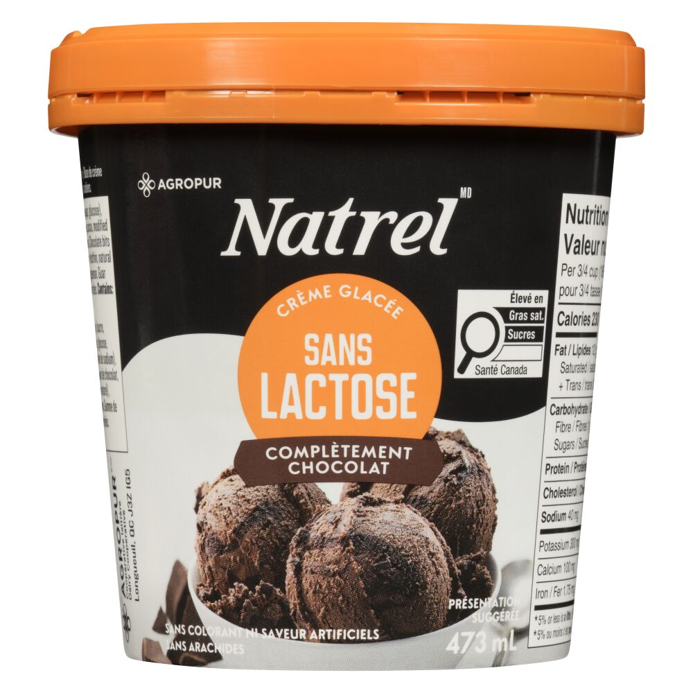 Natrel Crème glacée sans lactose complètement chocolat 473ml