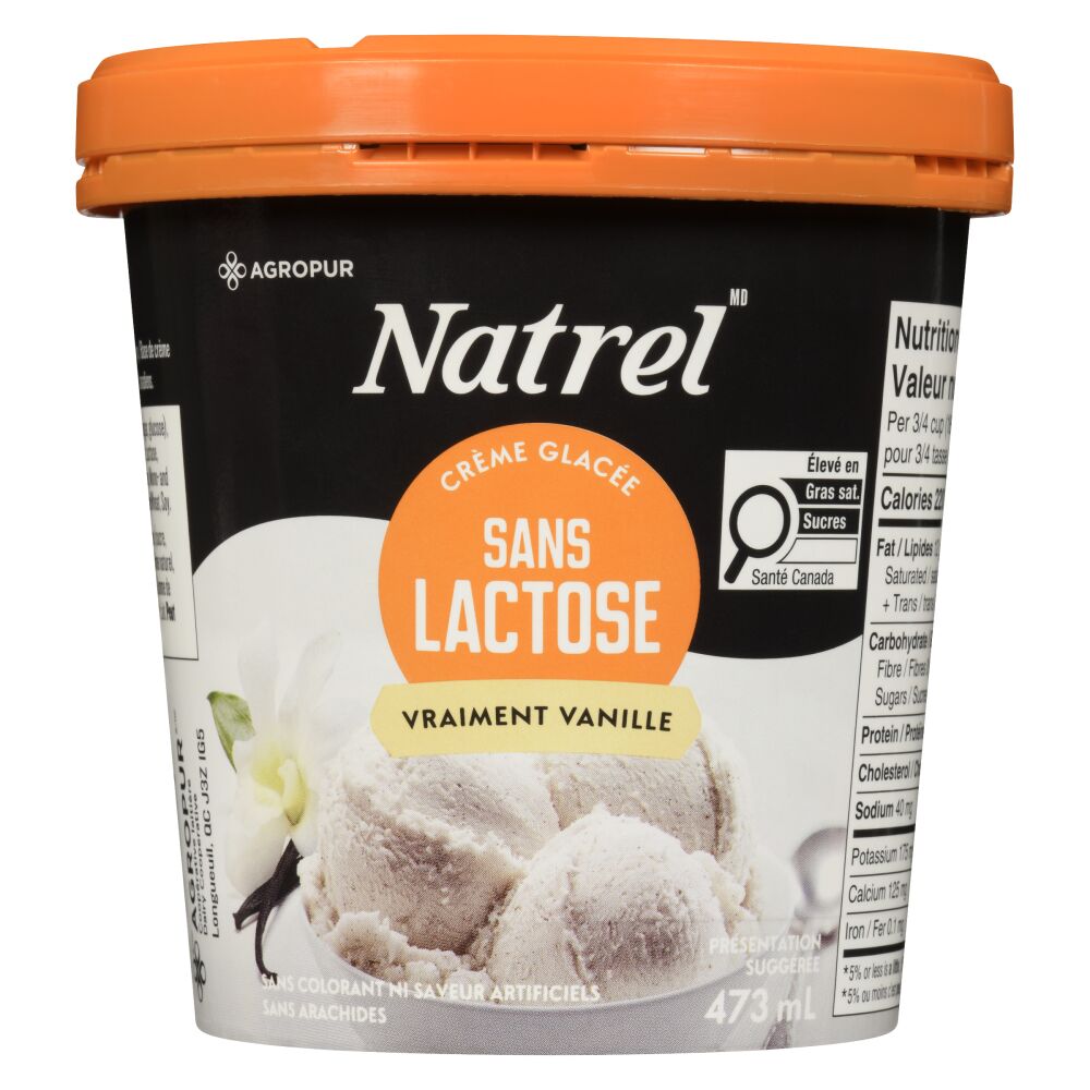 Natrel Crème glacée sans lactose vraiment vanille 473ml