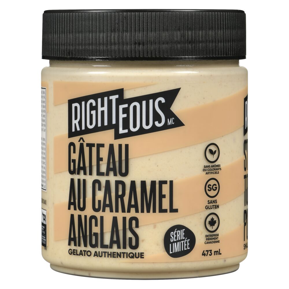 Righteous Gelato gâteau au caramel anglais 473ml