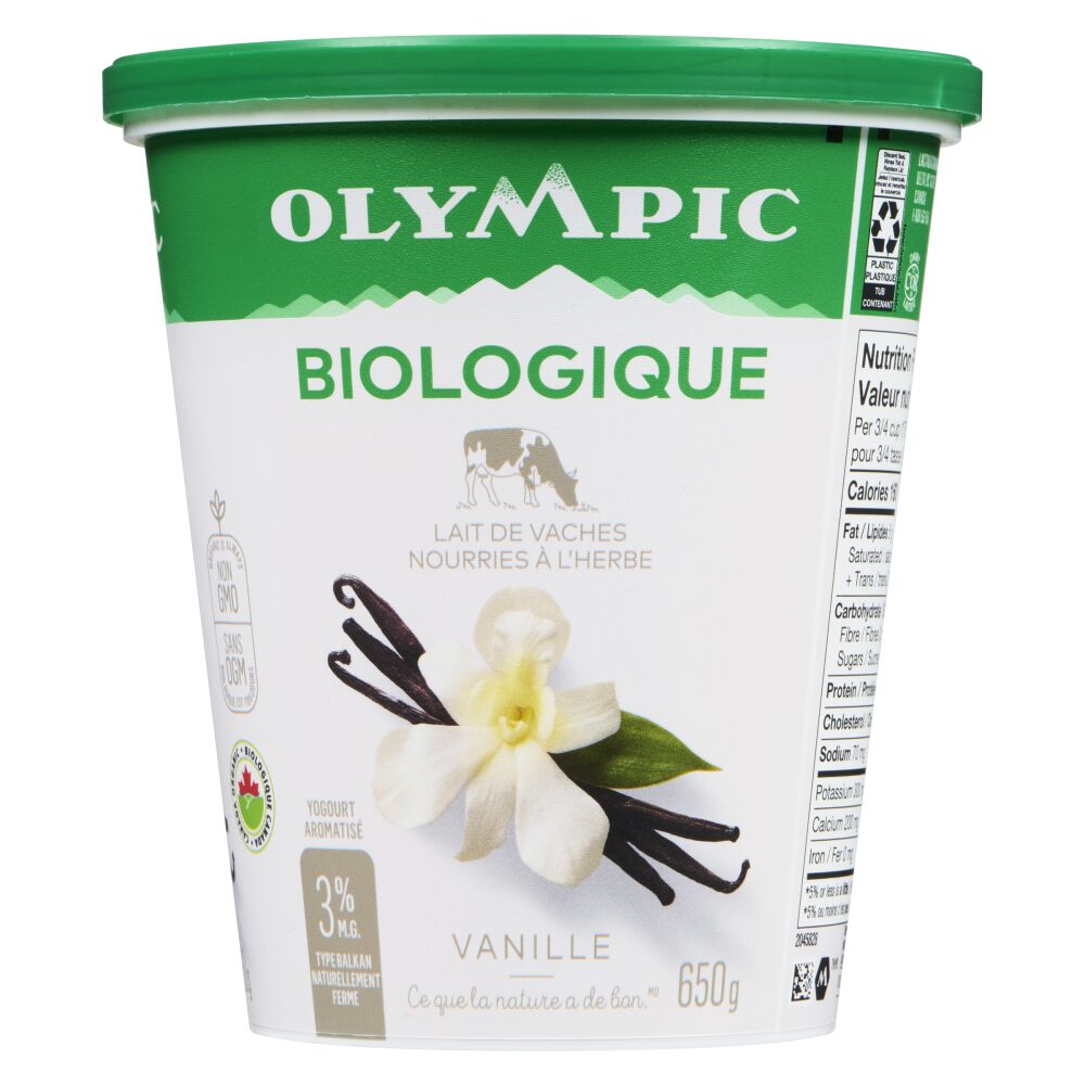 Olympic Yogourt de type balkan vanille biologique 3% M.G. 650g