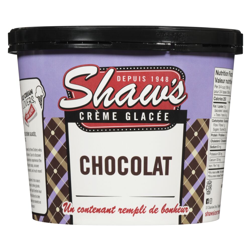 Shaw's Ice Cream Crème glacée chocolat 1.5L