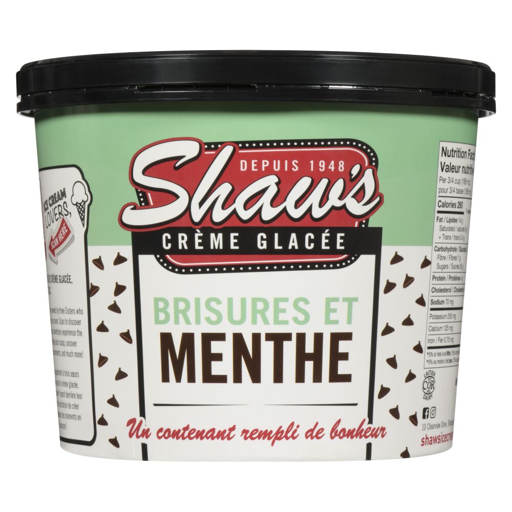 Shaw's Ice Cream Crème glacée brisures et menthe 1.5L