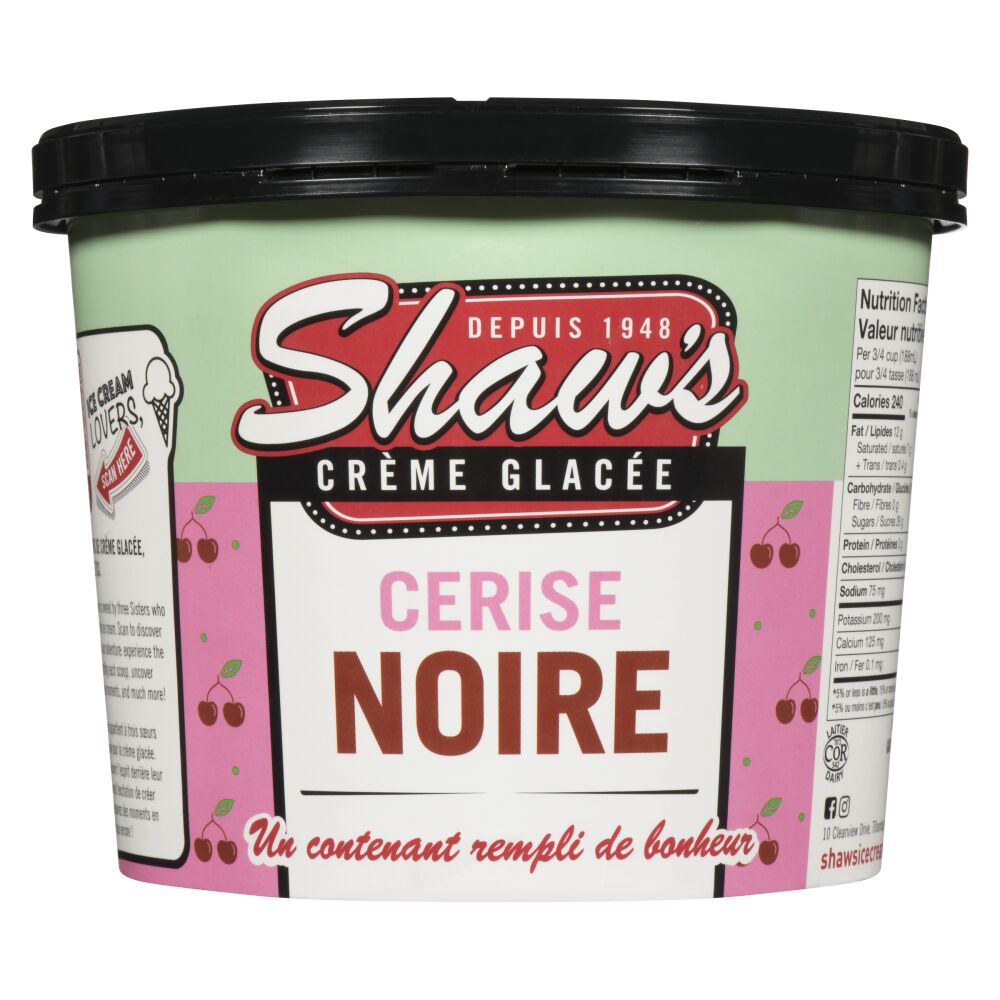 Shaw's Ice Cream Crème glacée cerise noire sucrée 1.5L