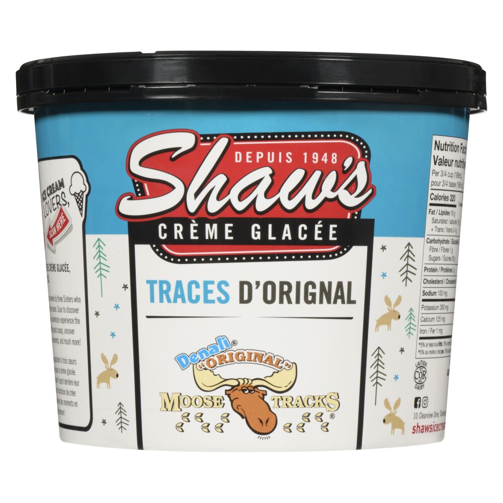 Shaw's Ice Cream Crème glacée traces d'orignal 1.5L