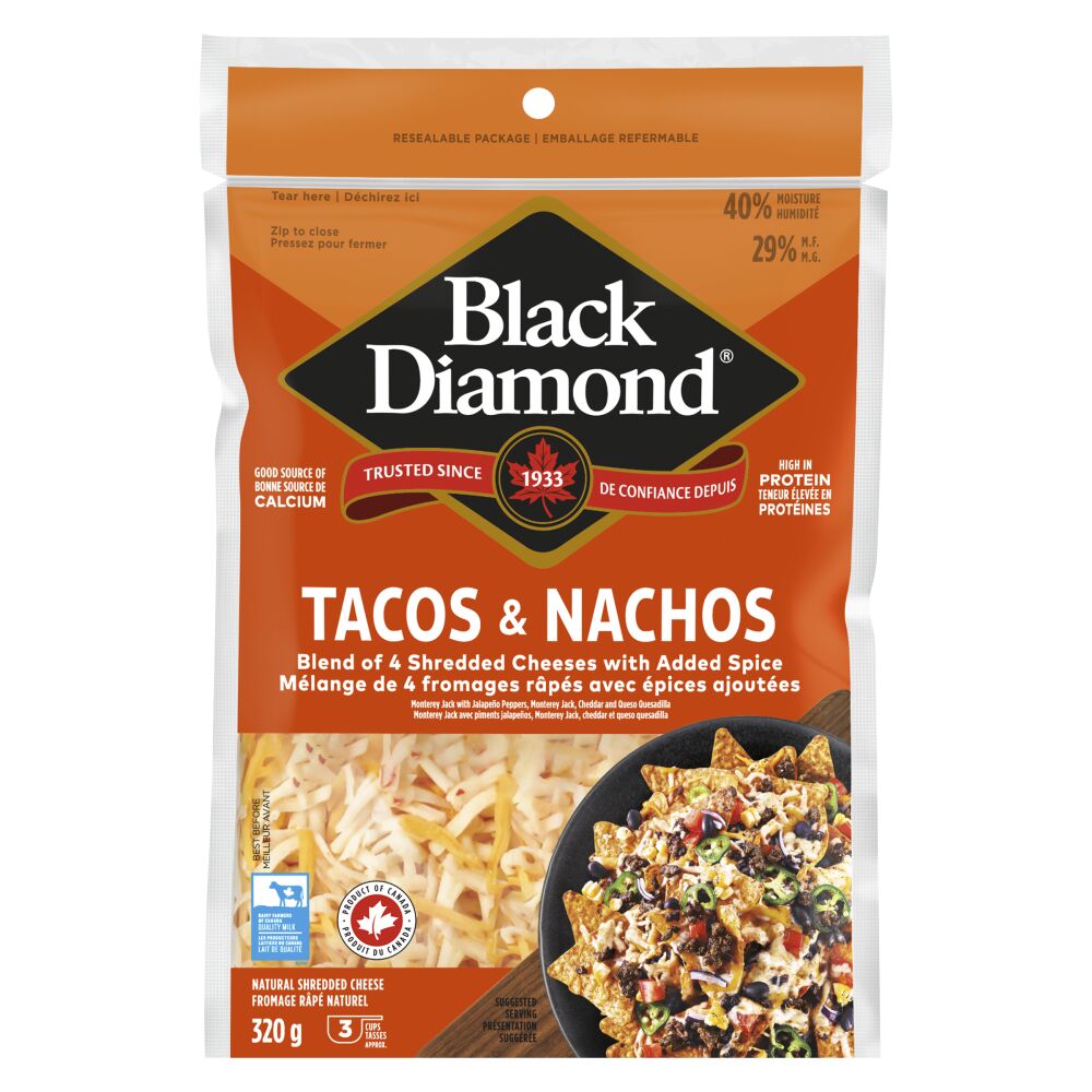 Black Diamond Tacos & Nachos Shredded Cheese 320g