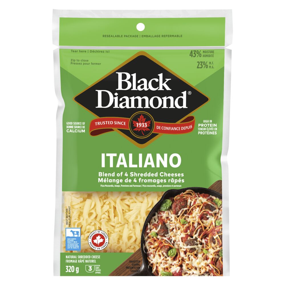 Black Diamond Italiano Shredded Cheese 320g