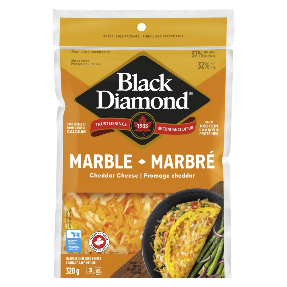 Black Diamond Shredded Marble Cheddar 320g