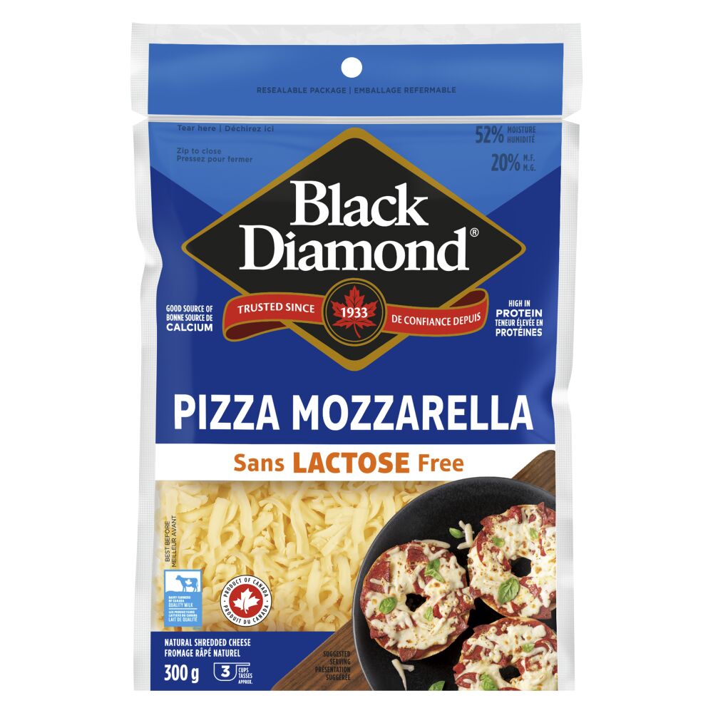 Black Diamond Shredded Lactose Free Pizza Mozzarella 300g