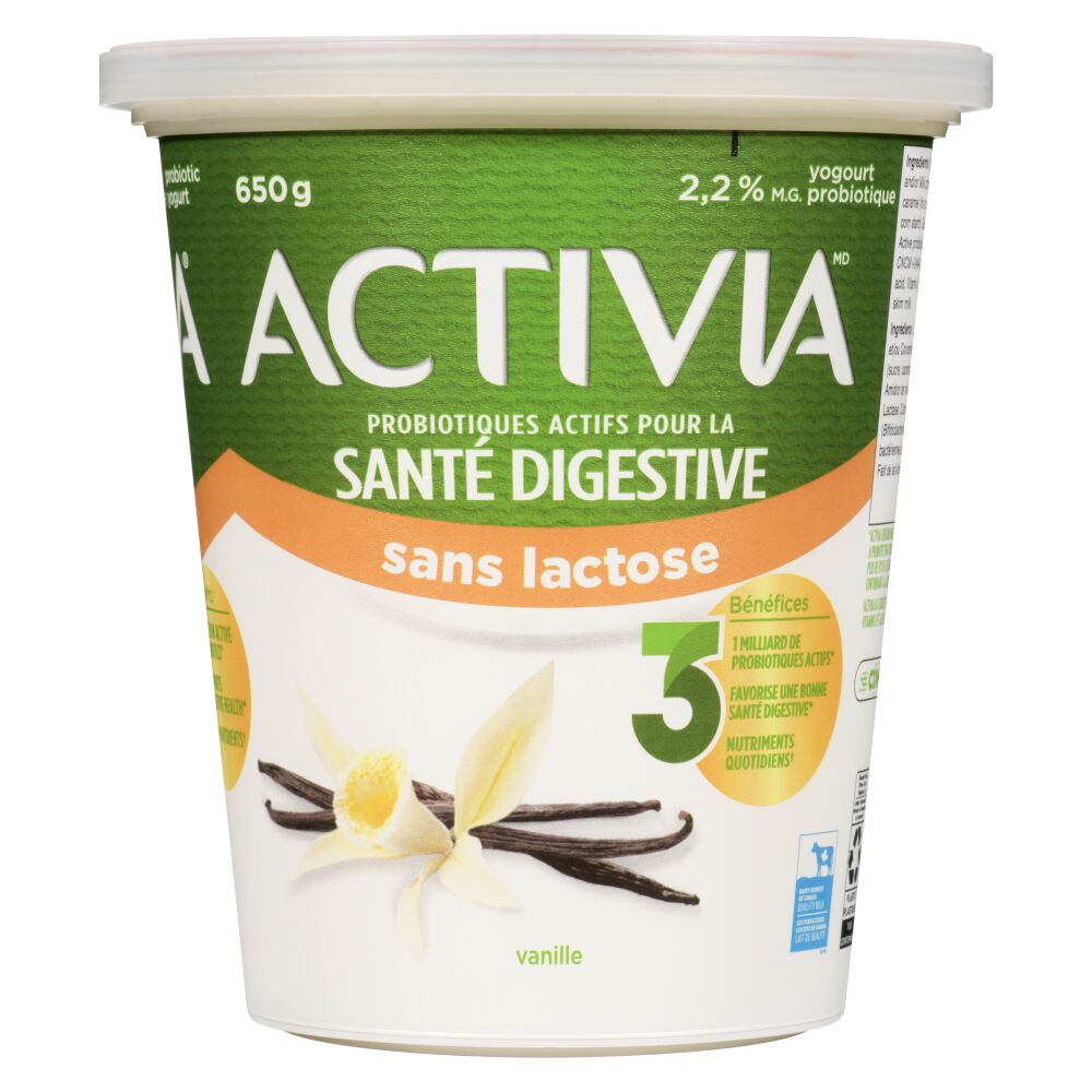 Activia Yogourt probiotique sans lactose vanille 650g