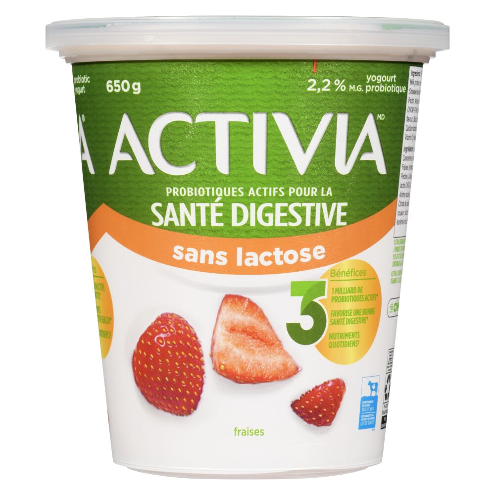 Activia Yogourt probiotique sans lactose fraises 650g
