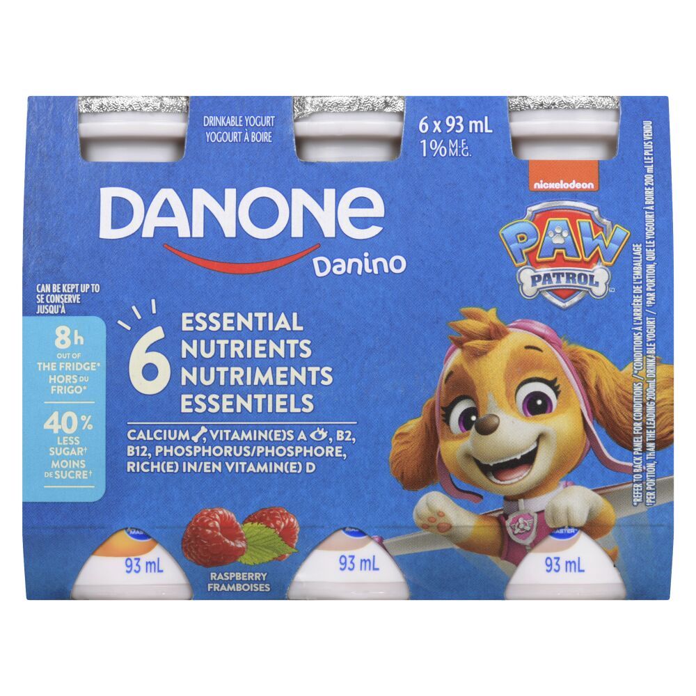 Danino Raspberry Drinkable Yogurt 1.5% M.F. 6x93ml