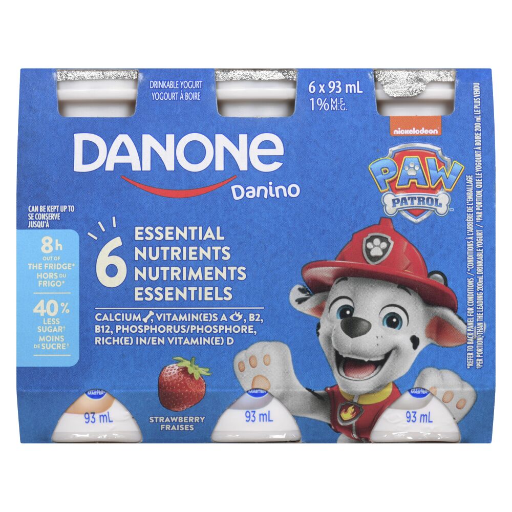 Danino Strawberry Drinkable Yogurt 1.5% M.F. 6x93ml