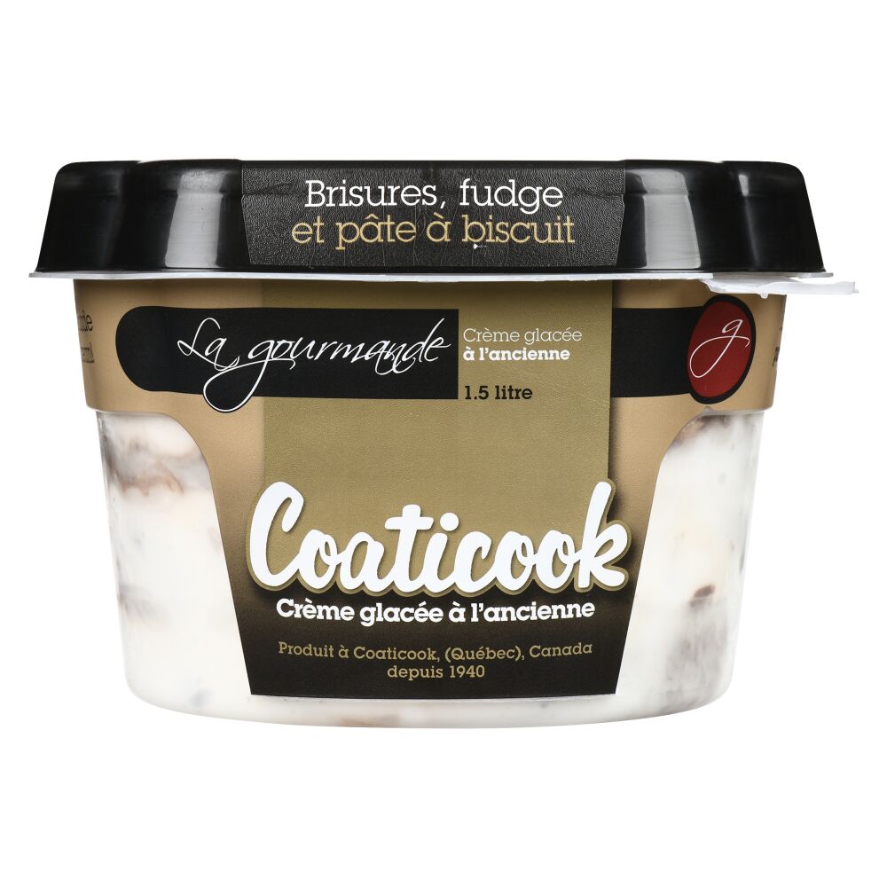 Coaticook La Gourmande Crème glacée à l'ancienne brisures, fudge et pâte à biscuit 1.5L