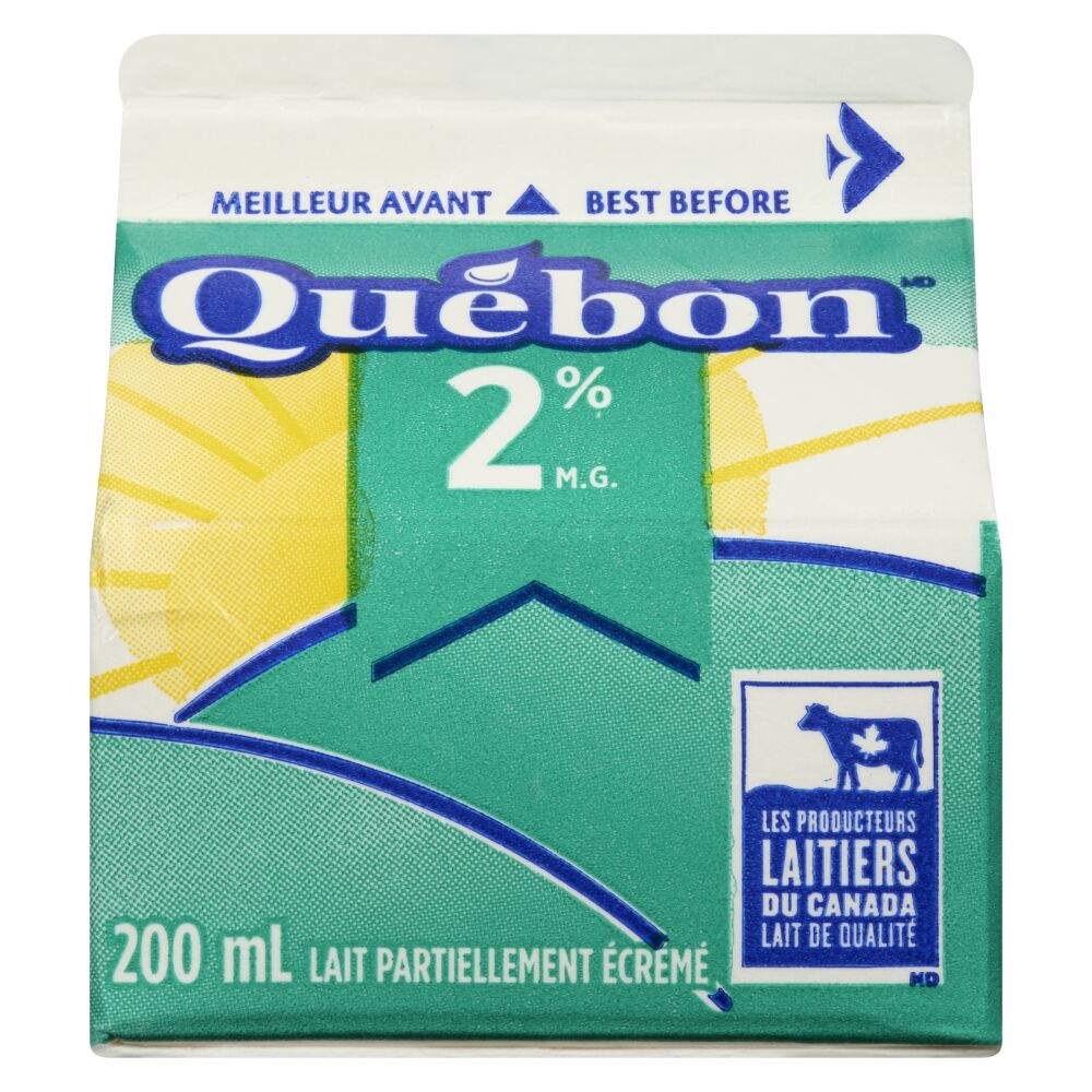 Québon Lait partiellement écrémé 2% M.G. 200ml