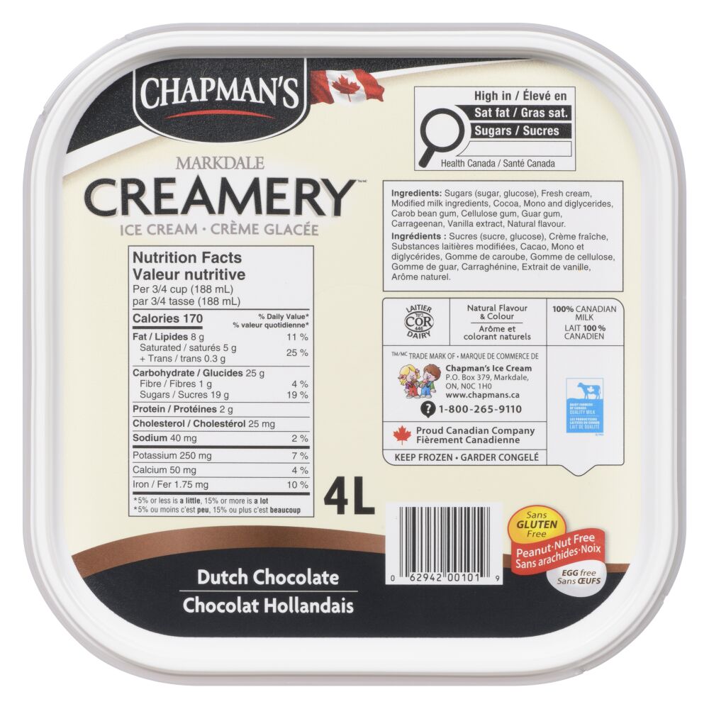 Chapman's Dutch Chocolate Ice Cream 4L