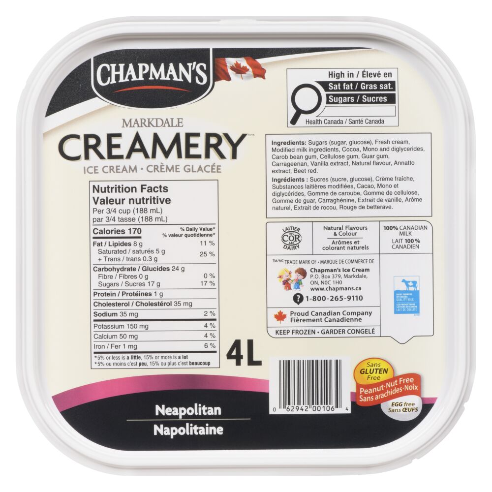 Chapman's Neapolitan Ice Cream 4L