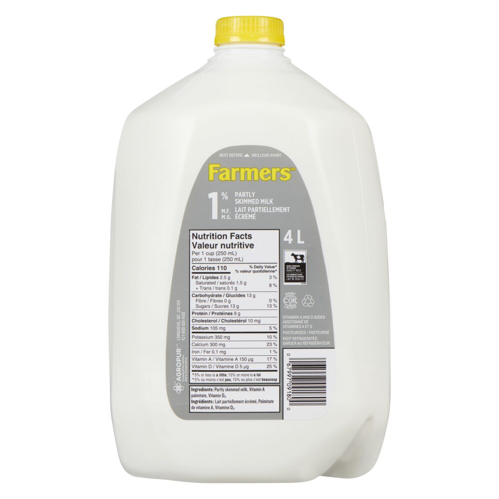 Farmers Partly Skimmed Milk 1% M.F. 4L