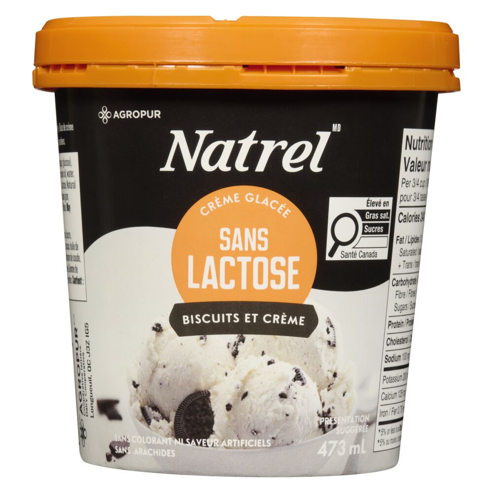 Natrel Crème glacée sans lactose biscuits et crème 473ml
