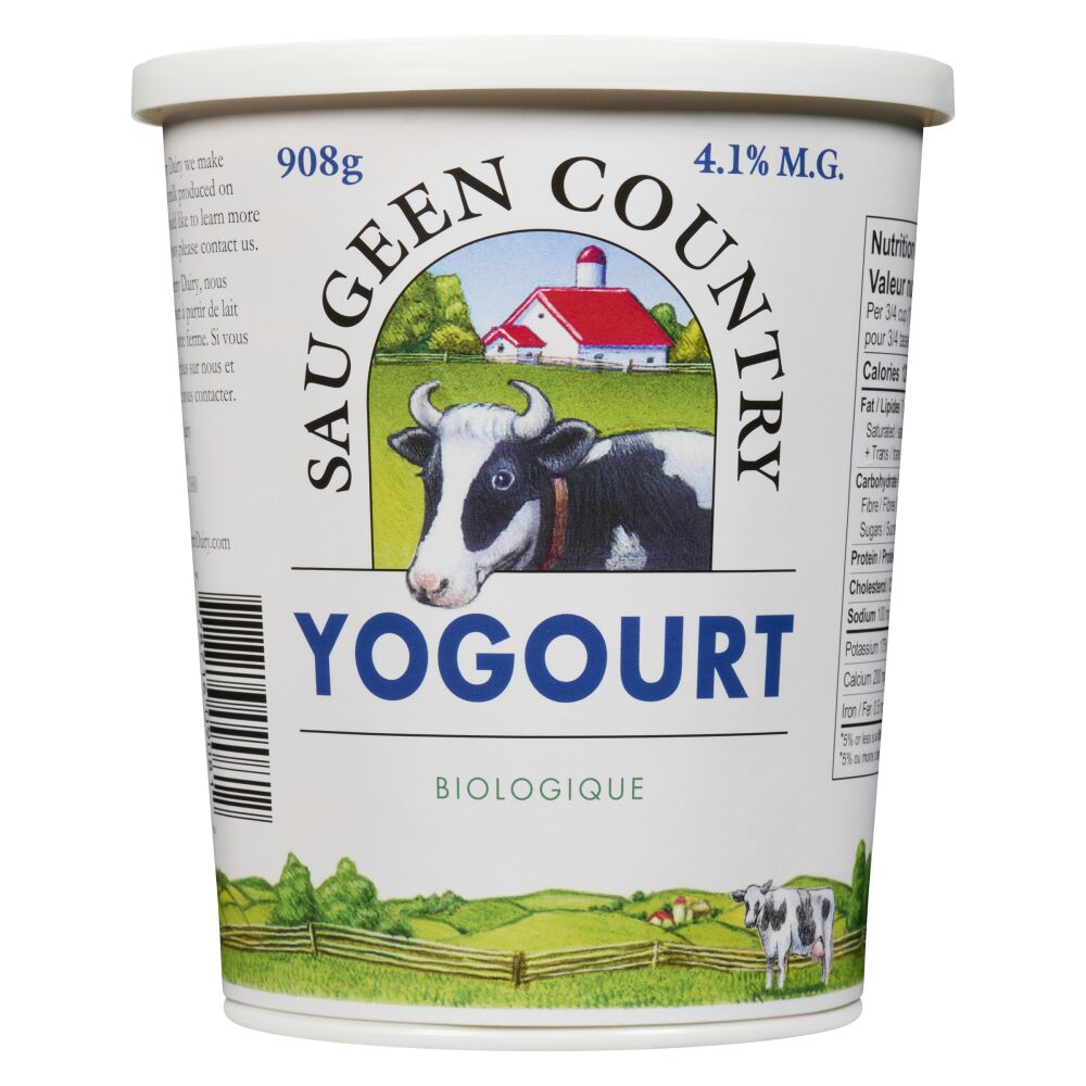 Saugeen Country Yogourt biologique nature 4.1% M.G. 908g