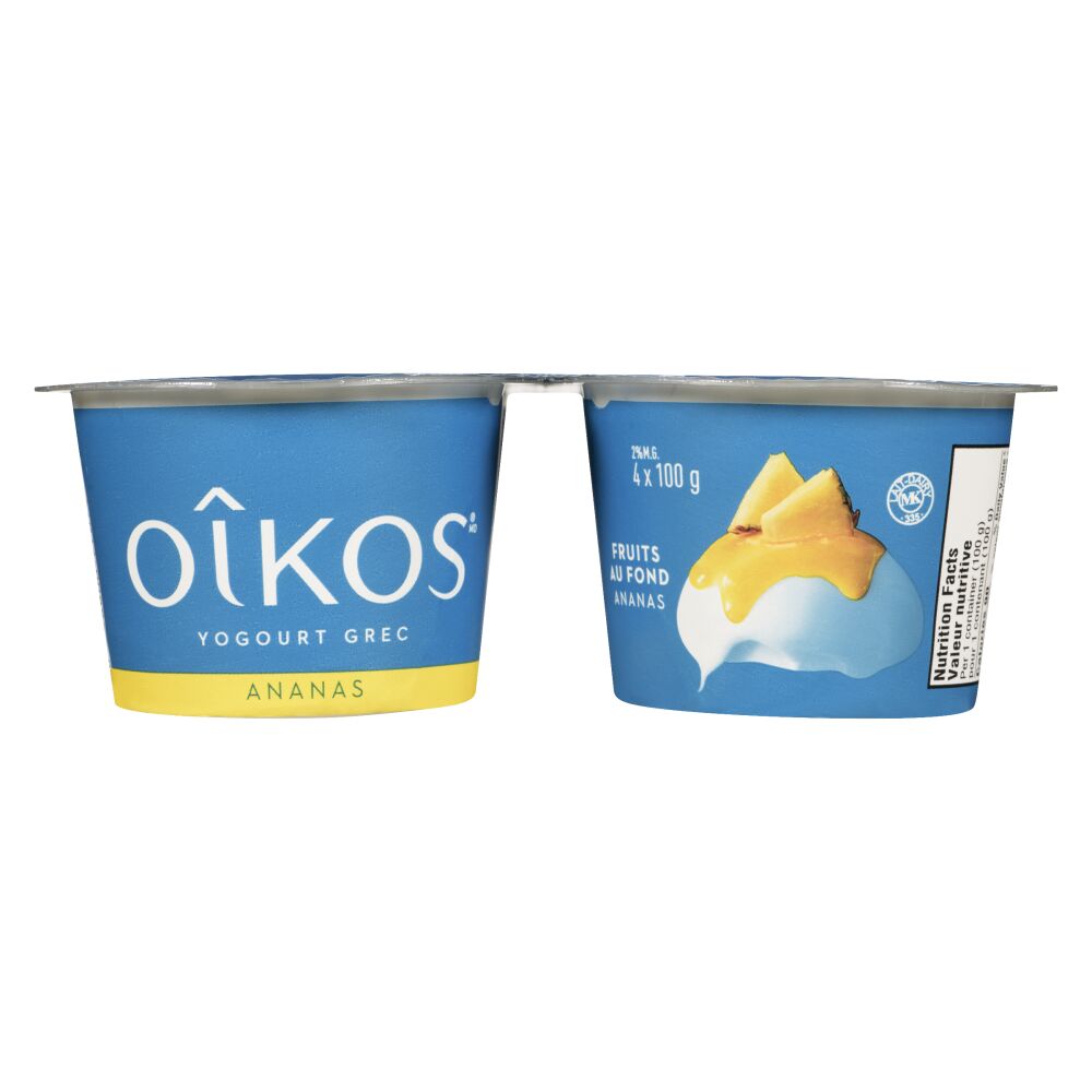 Oîkos Yogourt grec ananas 2% M.G. 4x100g