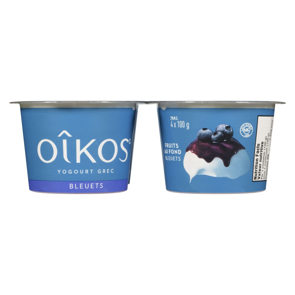 Oîkos Yogourt grec bleuets 2% M.G. 4x100g