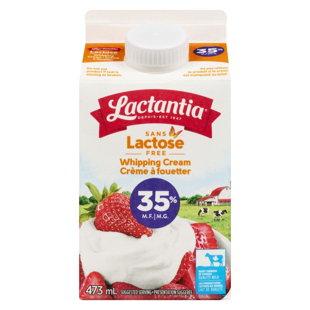 Lactantia Lactose Free Whipping Cream 35% M.F. 473ml
