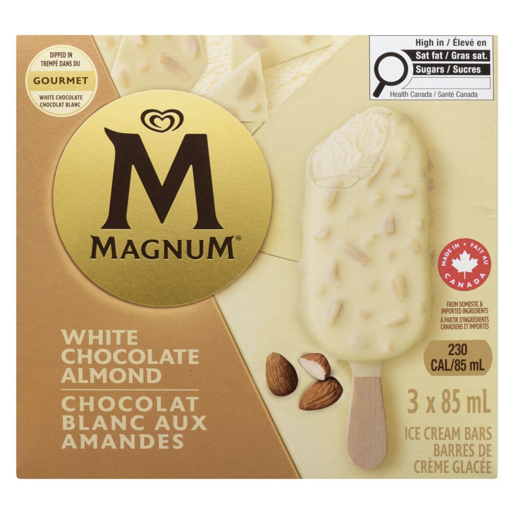 Magnum White Chocolate Almond Ice Cream Bars 3x85ml