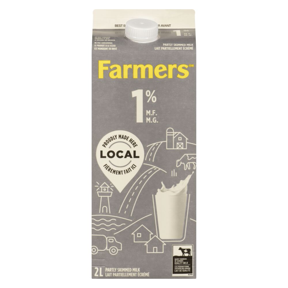 Farmers Partly Skimmed Milk 1% M.F. 2L