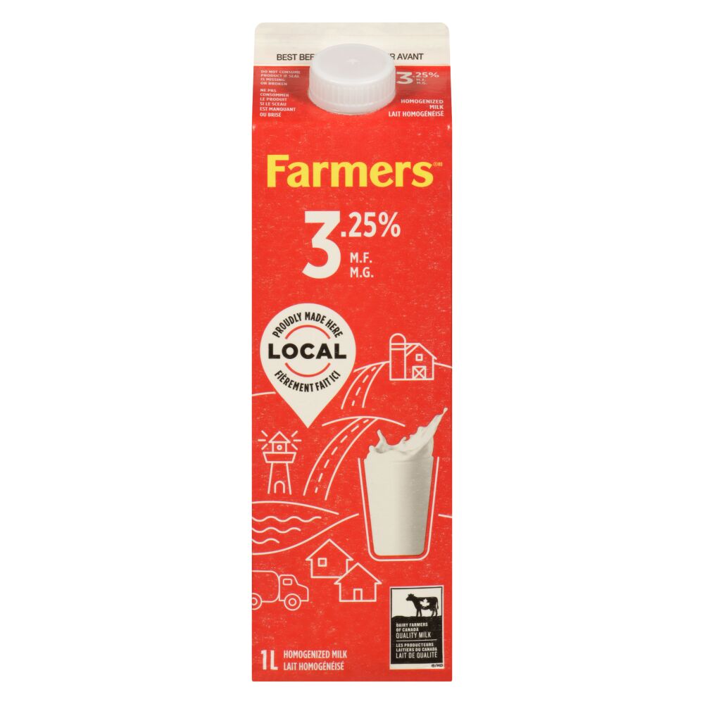 Farmers Homogenized Milk 3.25% M.F. 1L