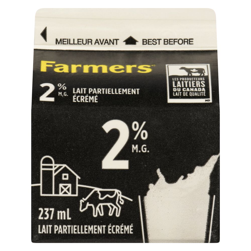 Farmers Lait partiellement écrémé 2% M.G. 237ml