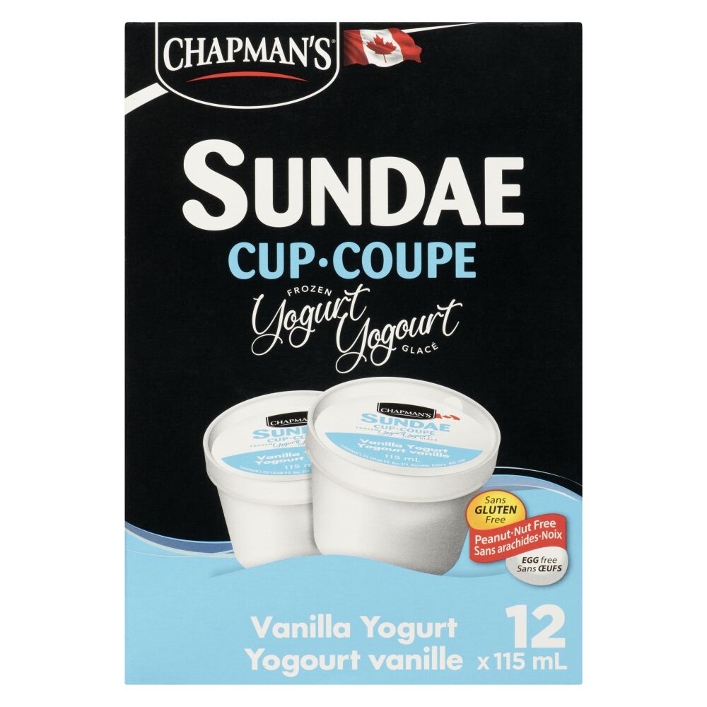 Chapman's Sundae Cup Vanilla Frozen Yogurt 12x115ml