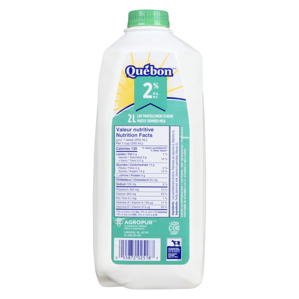 Québon Partly Skimmed Milk 2% M.F. 2L