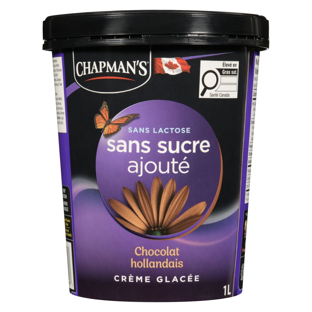 Chapman's Crème glacée sans sucre ajouté sans lactose chocolat hollandais 1L