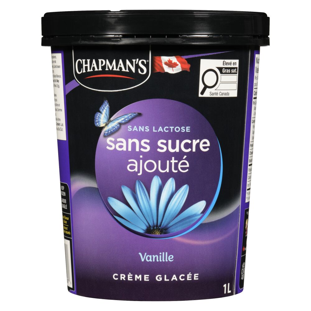 Chapman's Crème glacée sans sucre ajouté sans lactose vanille 1L