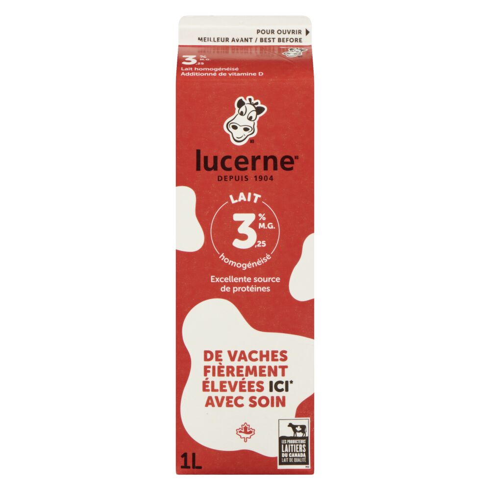 Lucerne Lait homogénéisé 3.25% M.G. 1L