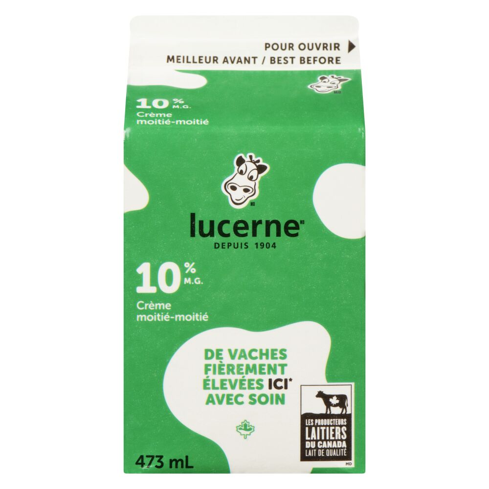 Lucerne Crème moitié-moitié 10% M.G. 473ml