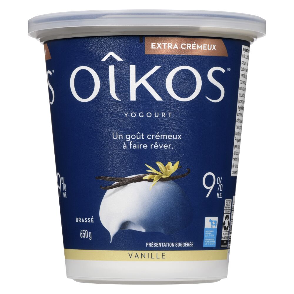 Oîkos Yogourt extra crémeux vanille 9% M.G. 650g