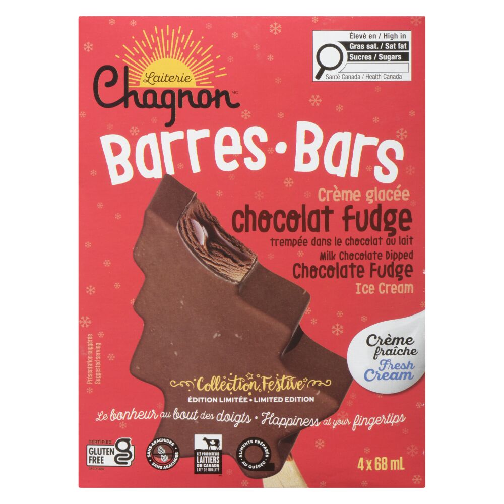 Chagnon Chocolate Fudge Ice Cream Bars 4x68ml