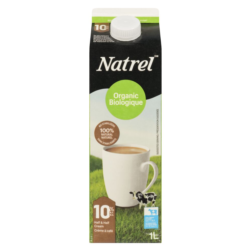 Natrel Organic Half & Half Cream 10% M.F. 1L