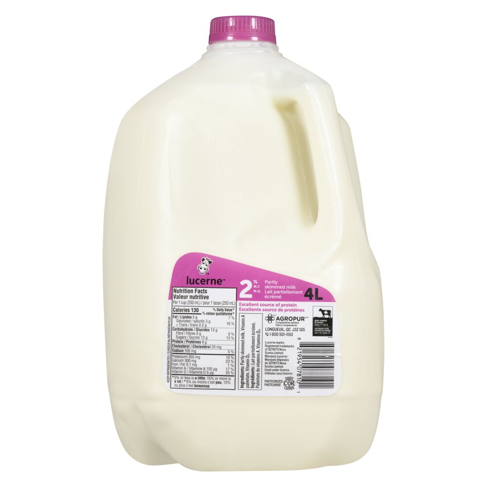 Lucerne Partly Skimmed Milk 2% M.F. 4L