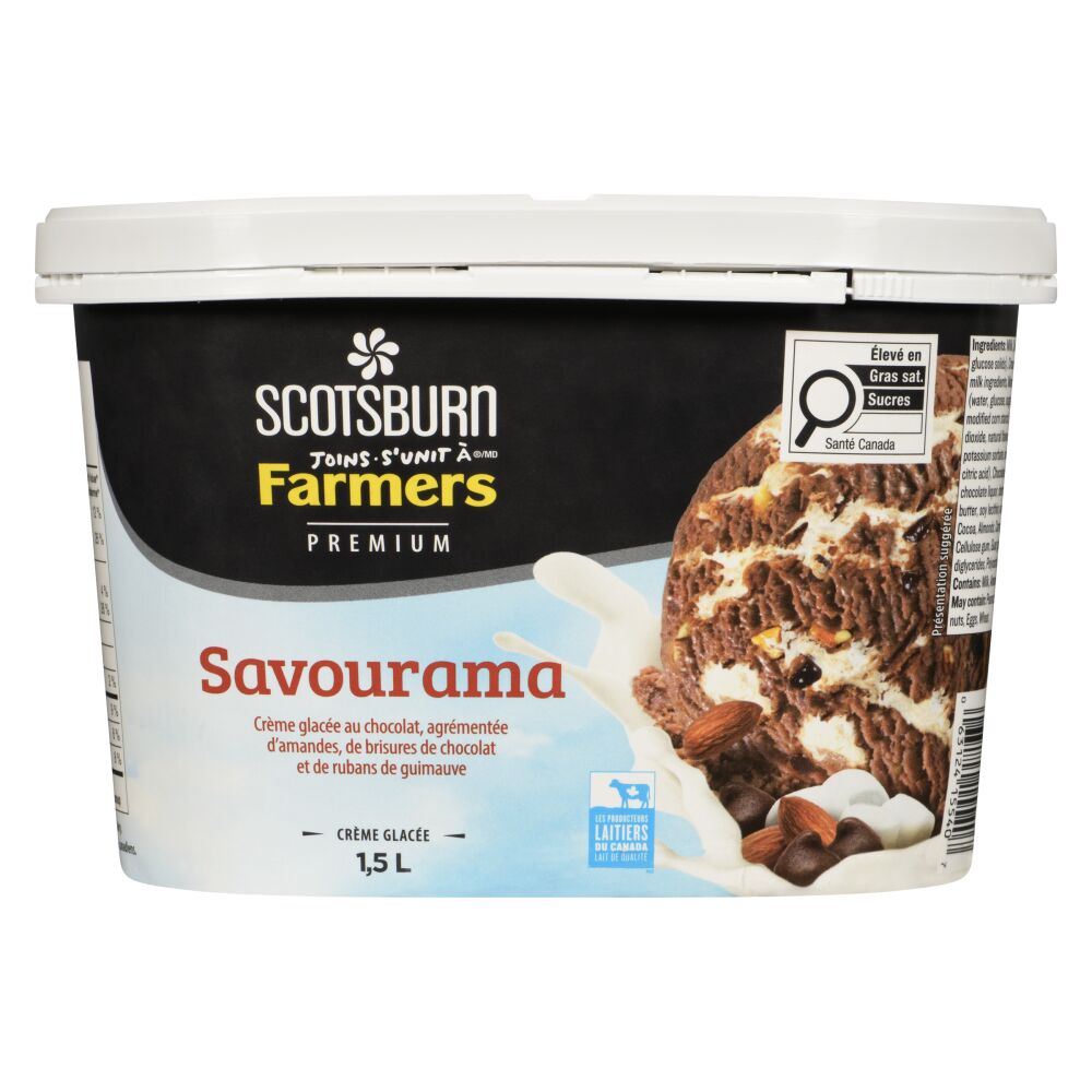 Scotsburn s'unit à Farmers Crème glacée qualité supérieure savourama 1.5L