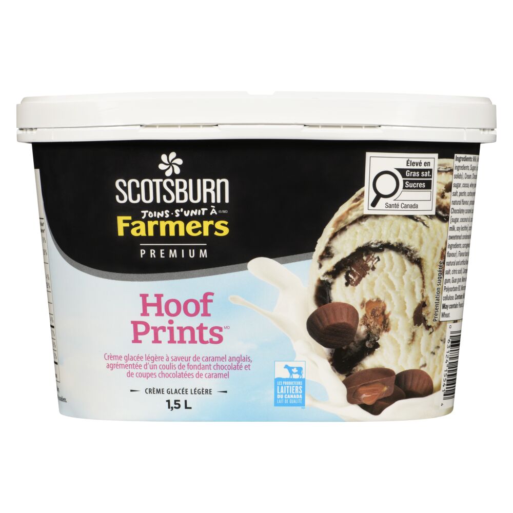 Scotsburn s'unit à Farmers Crème glacée légère qualité supérieure Hoof Prints 1.5L
