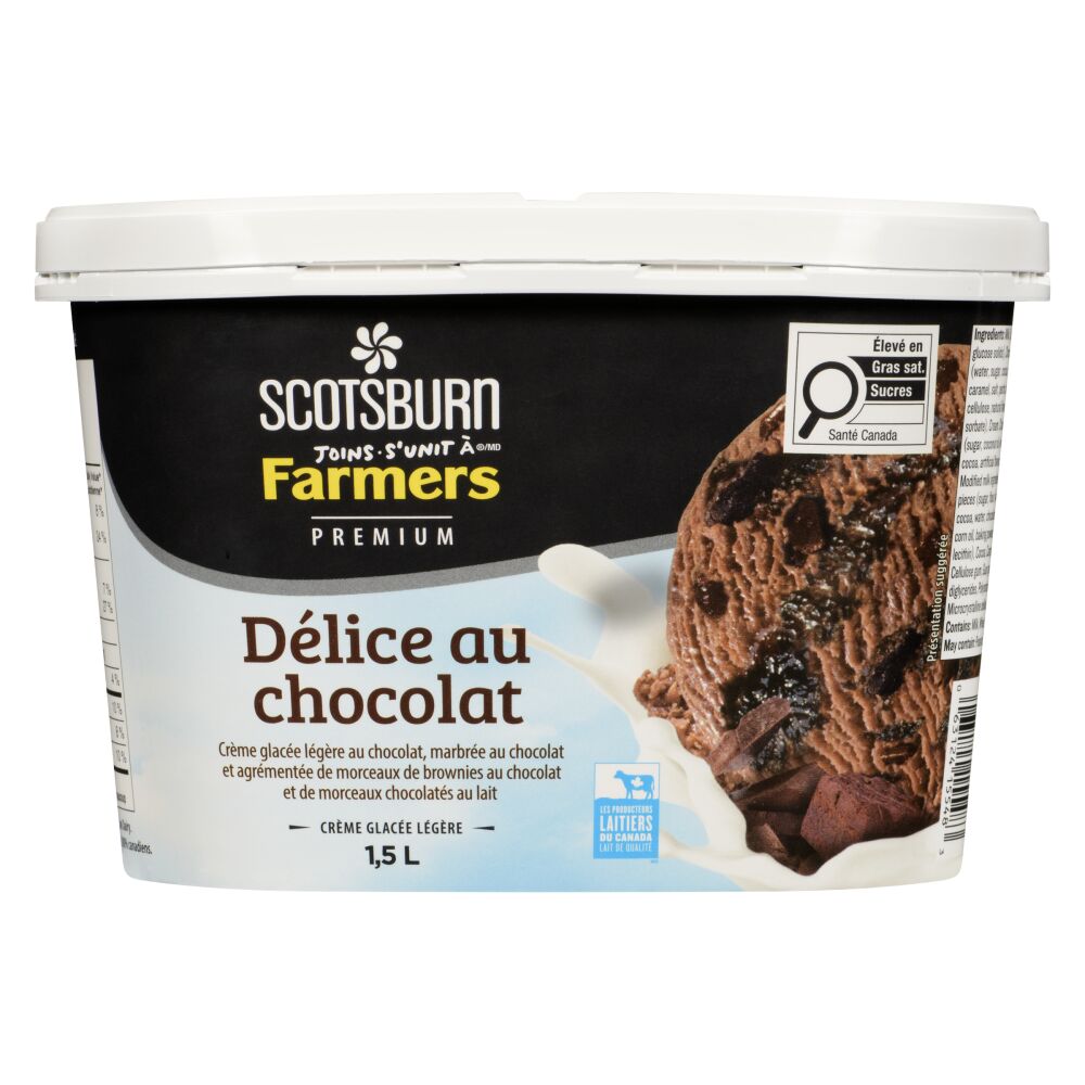 Scotsburn s'unit à Farmers Crème glacée légère qualité supérieure délice au chocolat 1.5L