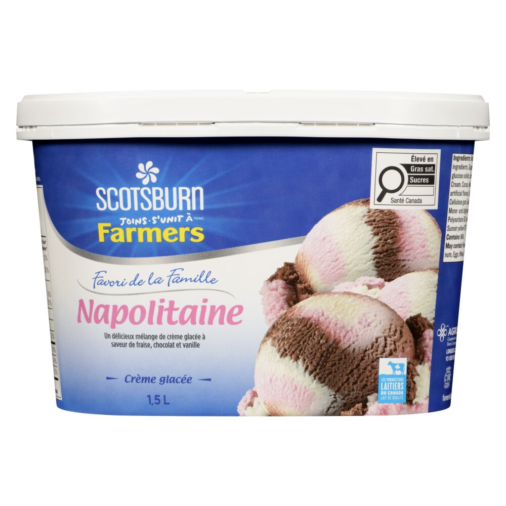 Scotsburn s'unit à Farmers Crème glacée napolitaine 1.5L