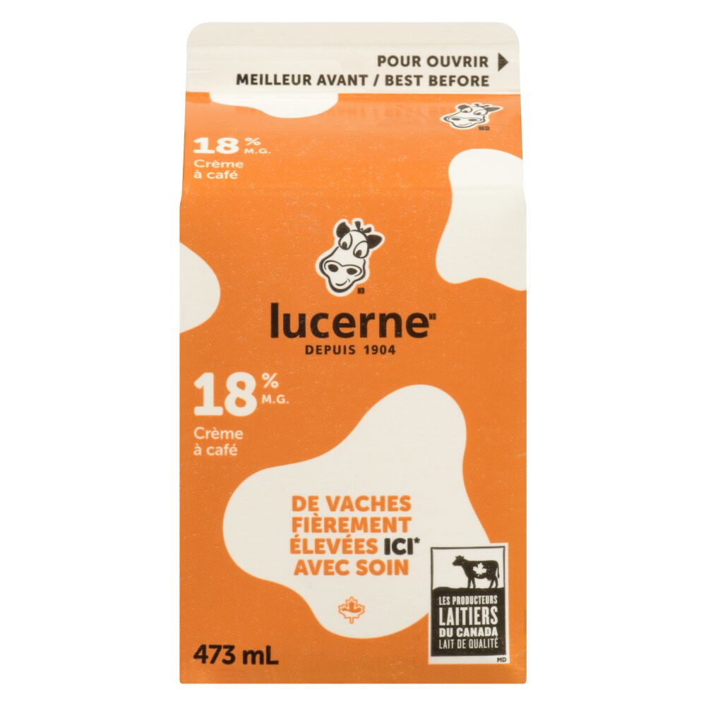 Lucerne Crème à café 18% M.G. 473ml