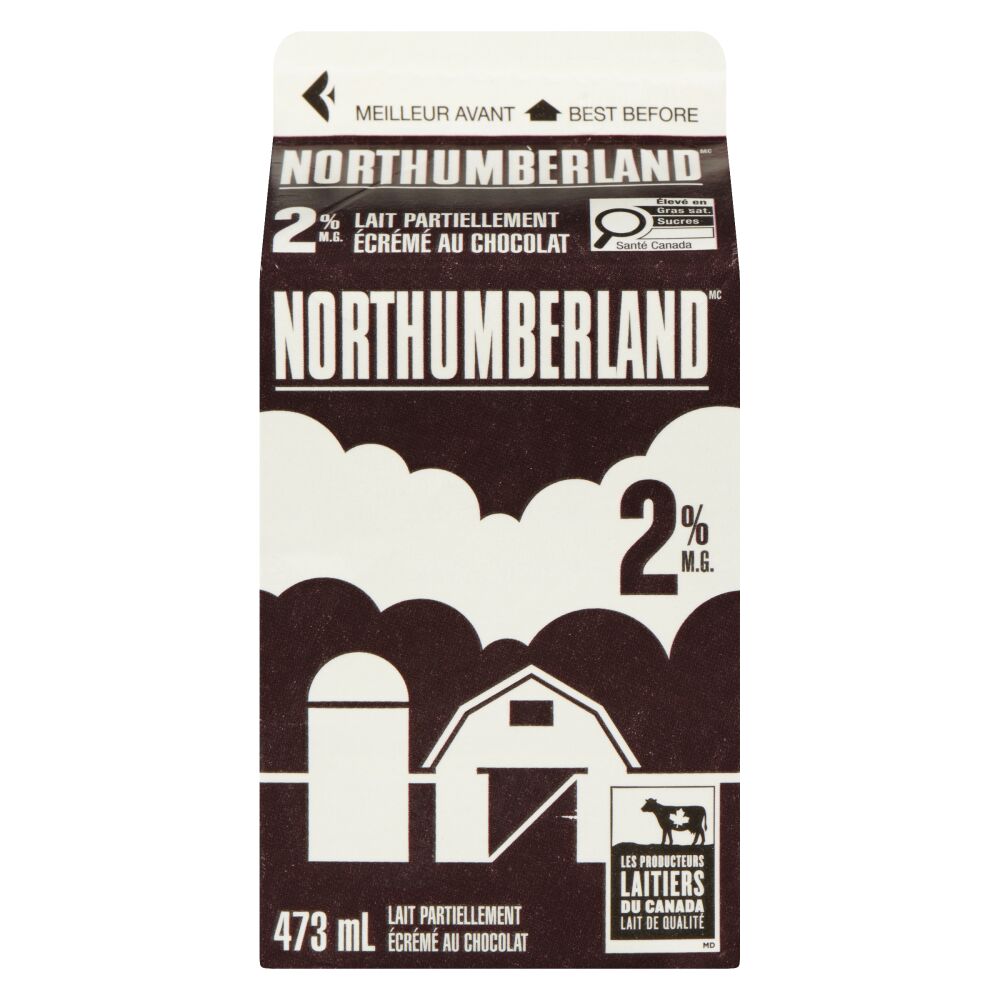 Northumberland Lait partiellement écrémé au chocolat 2% M.G. 473ml