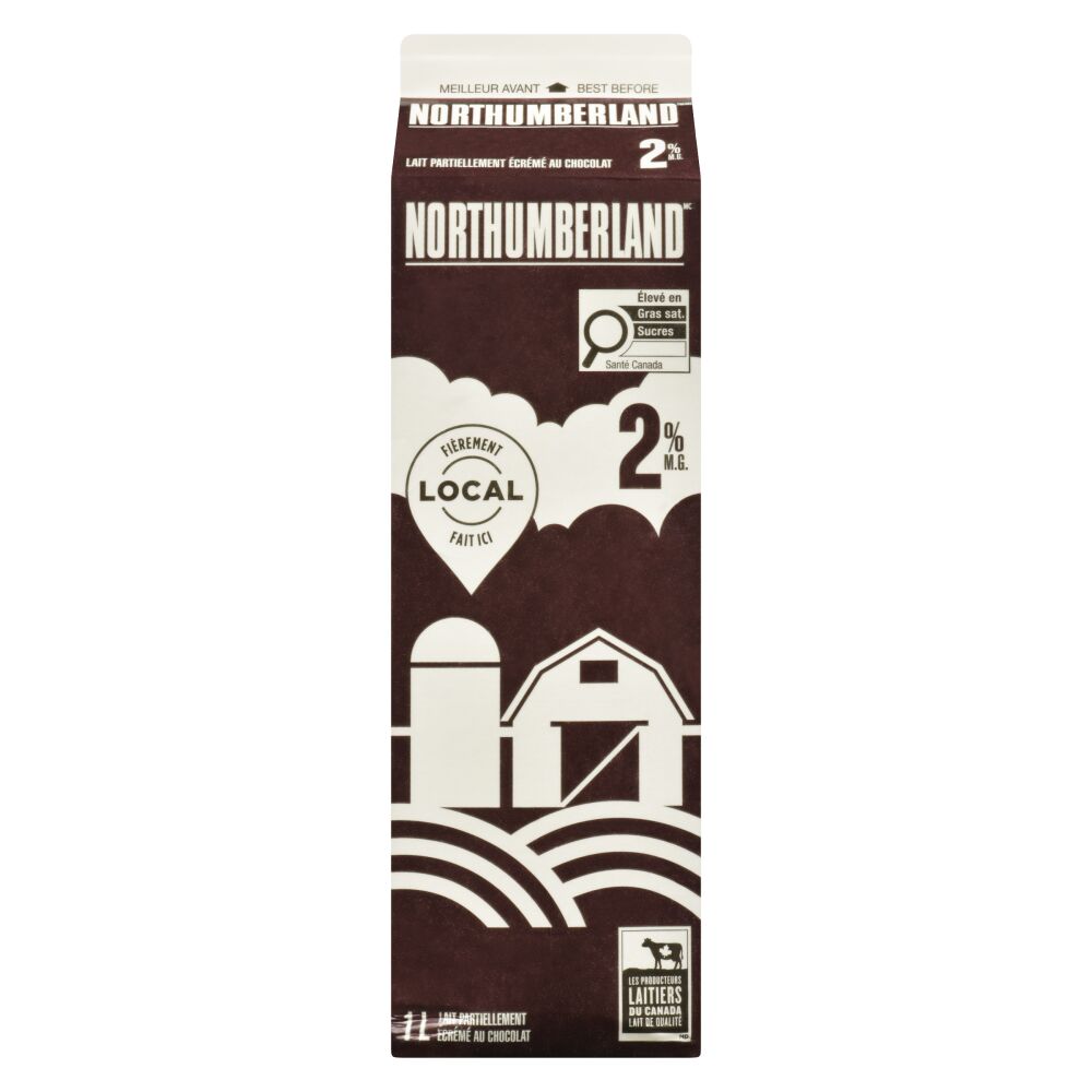 Northumberland Lait partiellement écrémé au chocolat 2% M.G. 1L