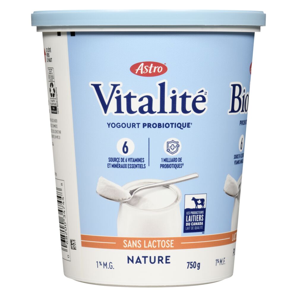 Astro® Vitalité Yogourt probiotique nature 1% M.G. sans lactose 750g