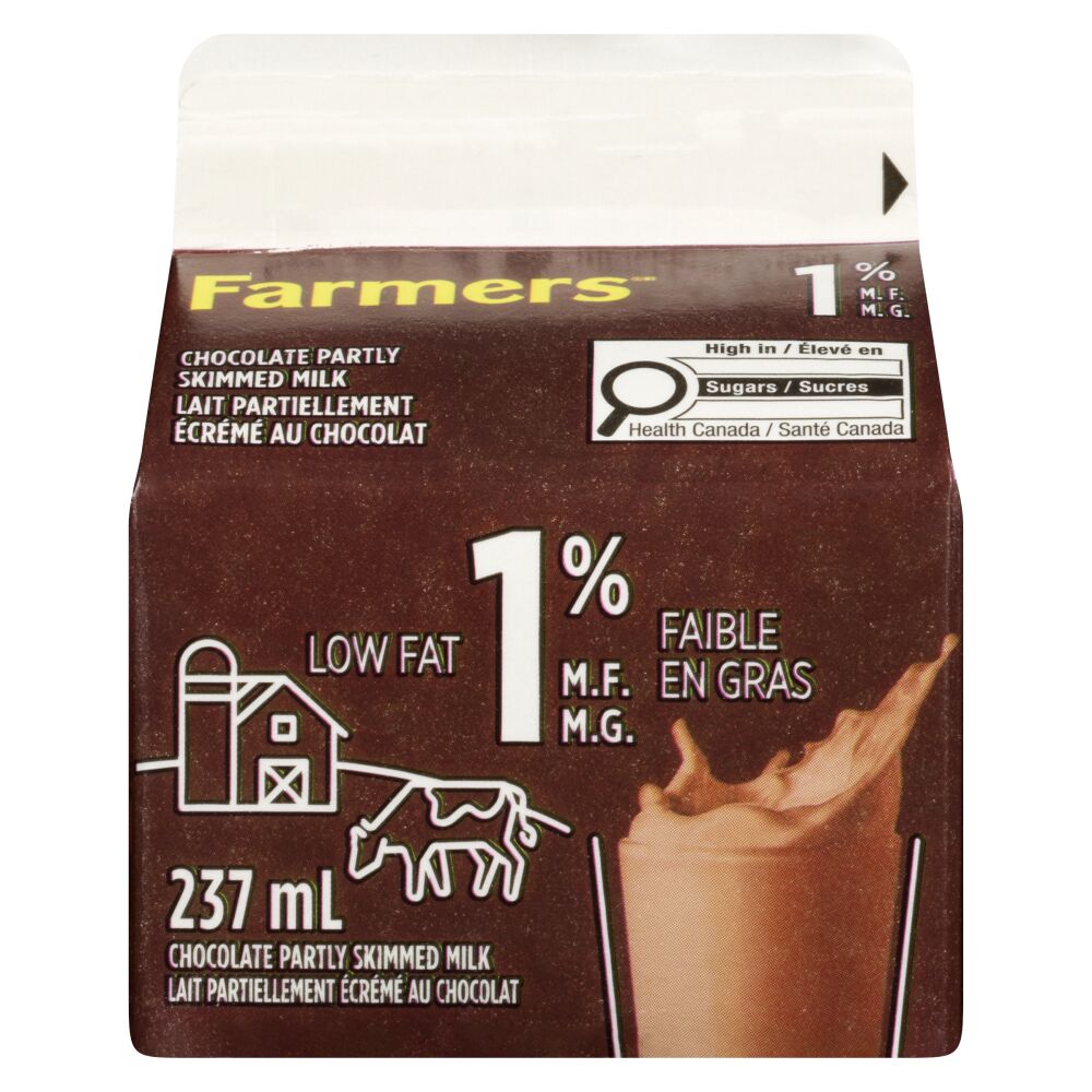 Farmers Partly Skimmed Chocolate Milk 1% M.F. 237ml